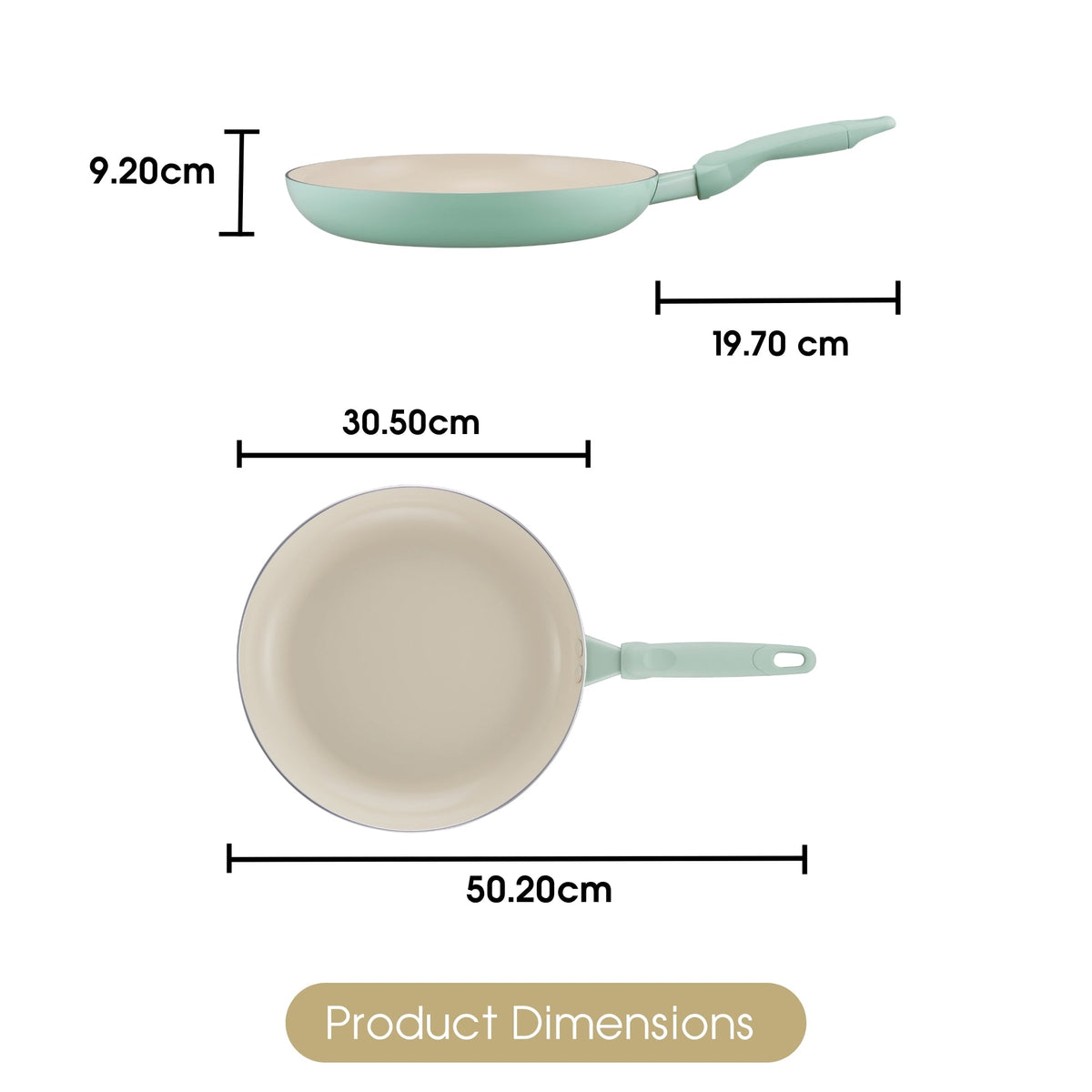 SmartStart Ceramic Nonstick Induction Open Frypan 30cm Lichen