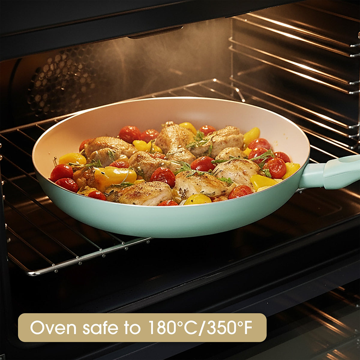 SmartStart Ceramic Nonstick Induction Open Frypan 30cm Lichen