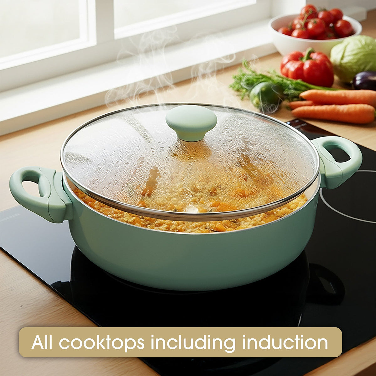 Nonstick Induction Covered Sauteuse 30cm/5.7L Lichen
