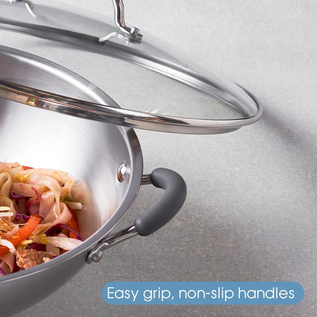Stainless Steel Induction Covered Wok 32cm